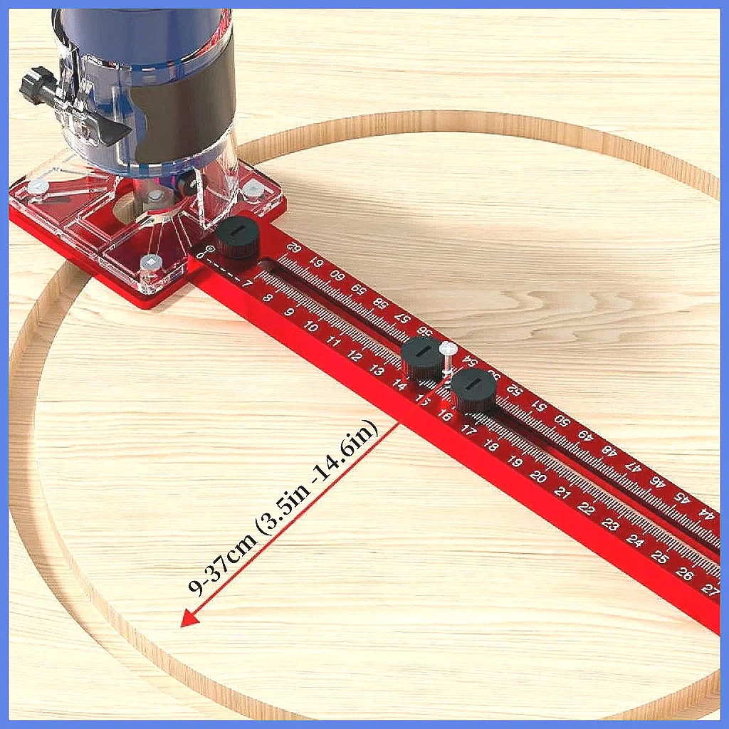 3 in 1 Aluminum Router Milling Groove Bracket Woodworking Circle Cutting Jig, Adjustable Circular Auxiliary Tool for Router T