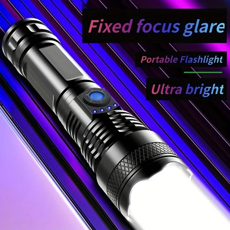 Super Bright LED Flashlight,10000 Lumens High Lumens Rechargeable Tactical Flashlight,IPX7 Waterproof Torch for Camping Hiking