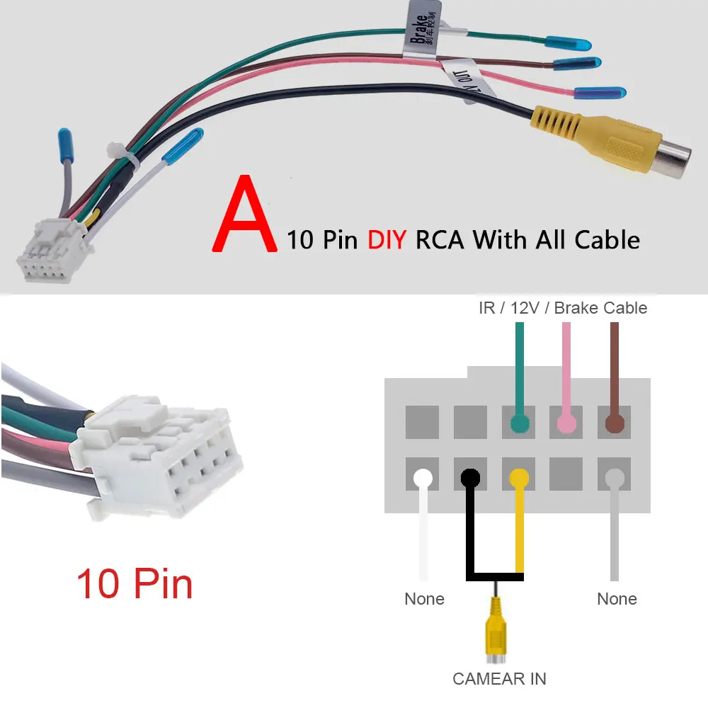 Adaptador de Cable de entrada de vídeo para cámara de visión trasera de coche, Conector de cableado, accesorios de Radio Android, Universal, 6, 8,