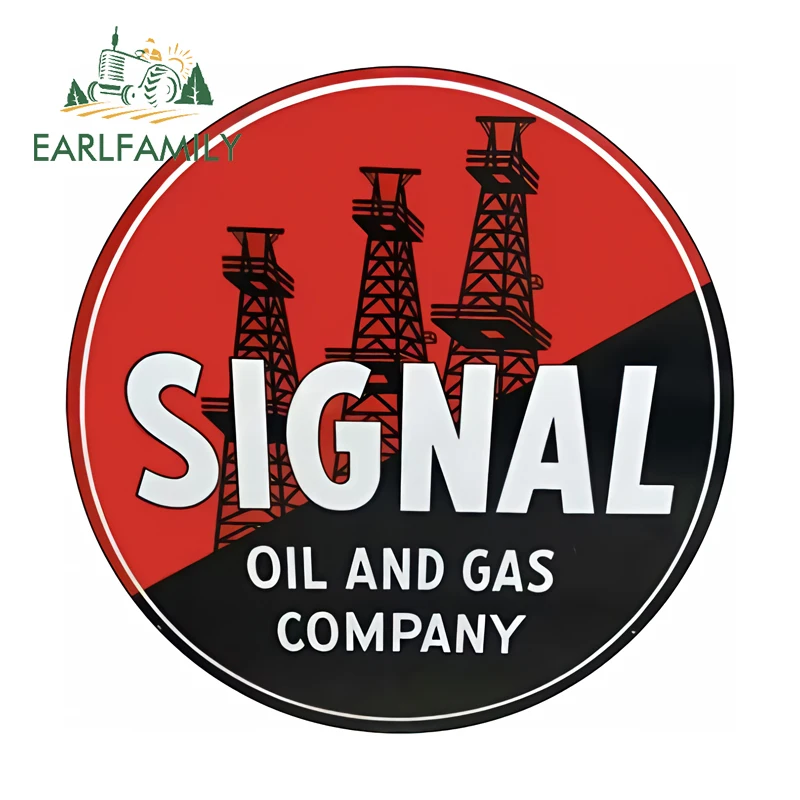 EARLFAMILY Motor Oil Round Garage Gas Oil Station Retro Fine Decals Graphics DIY High Quality Tumbler Storage Flask Host