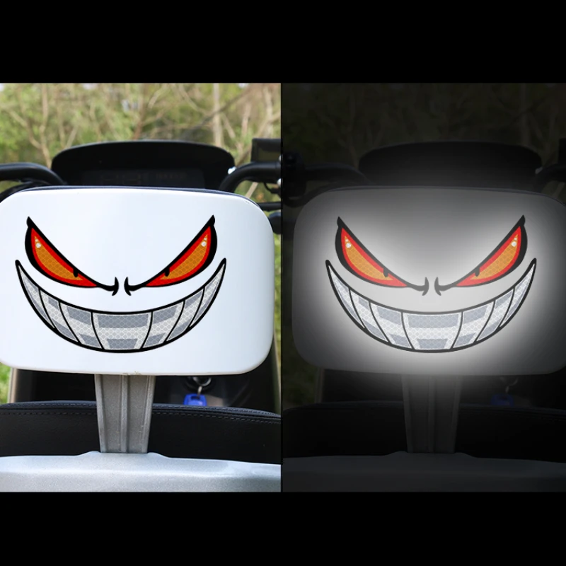 Demon Eyes Motorcycle Stickers for Front Cowl Side Fairings Fuel Tank Decoration Waterproof Reflective Motorbike Accessories