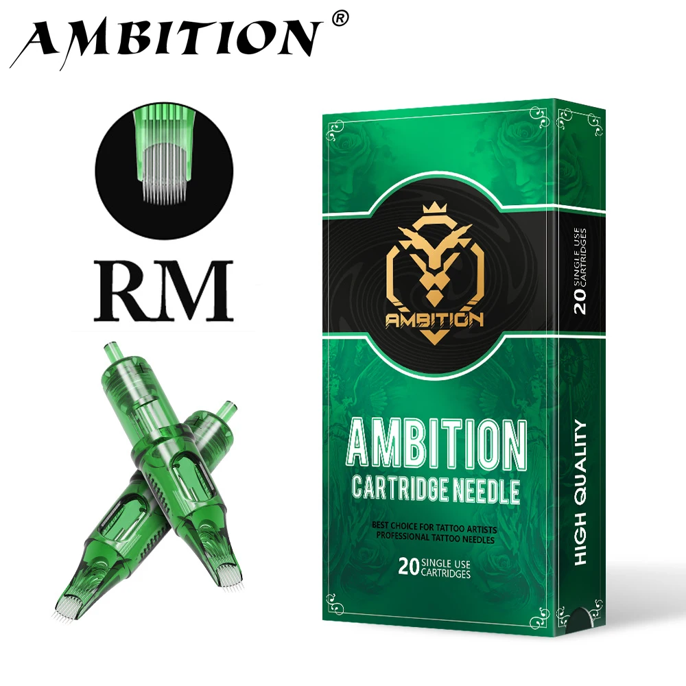 Ambition T-rex RM Tattoo Ink Cartridge Needle 20pcs Round Magnum 0.30MM 0.35MM For Permanent Makeup Tattoo Machine Supply