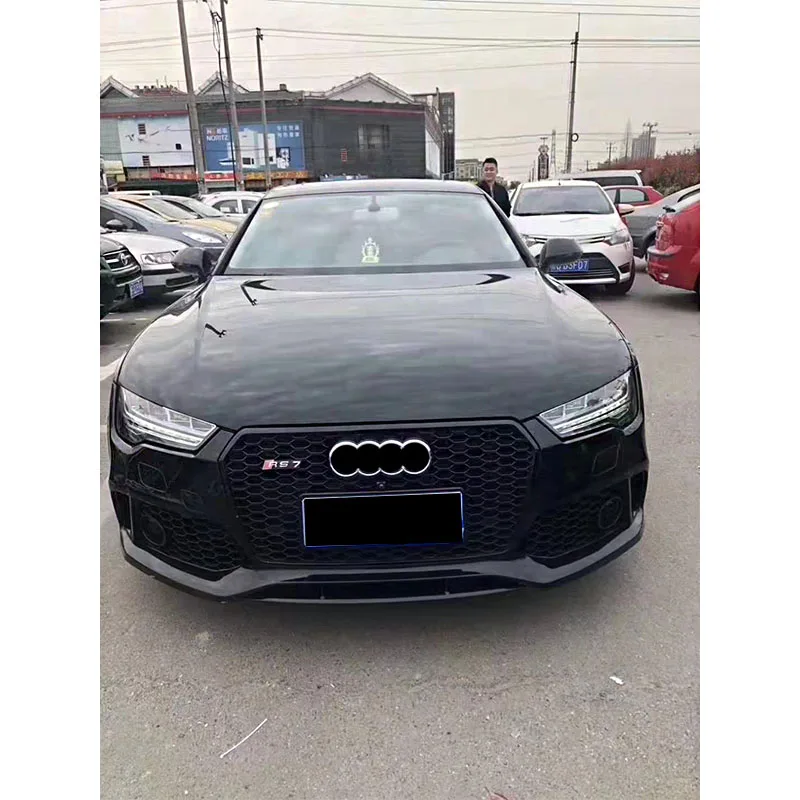 مناسبة لـ A7 2016-2018 المعدلة بنمط RS7 تحتوي على المصد الأمامي والخلفي الناشر المفسد