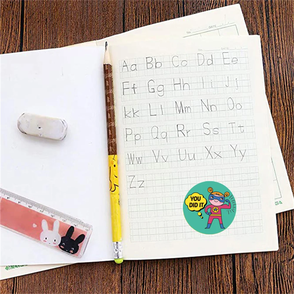 귀여운 보상 스티커, 학교 교사용 동기 스티커, 학생용 동물 스티커, 문구, 100-500 개