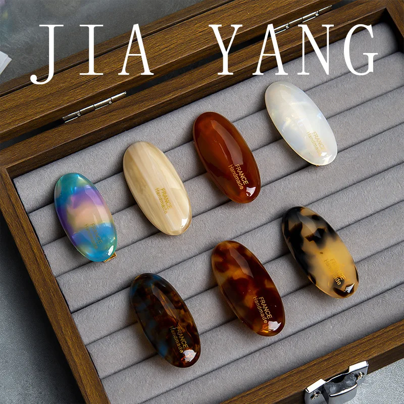 الكورية خلات مشبك شعر صغير البيضاوي سلس تصميم التمساح كليب للنساء خمر شيك الجانب الانفجارات المشابك عدم الانزلاق يوميا #1