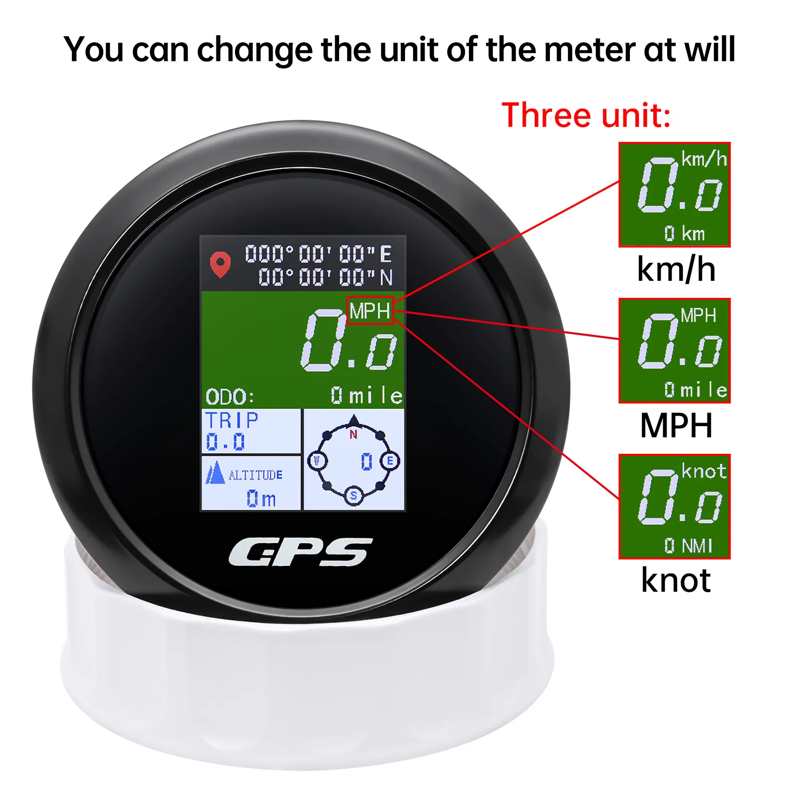 ZMFJH Digital 600KMH,MPH,Knots 85MM GPS Speedometer Gauge COG ODO Altitude Compass Multi-Meter TFT Screen for Car Boat Yacht