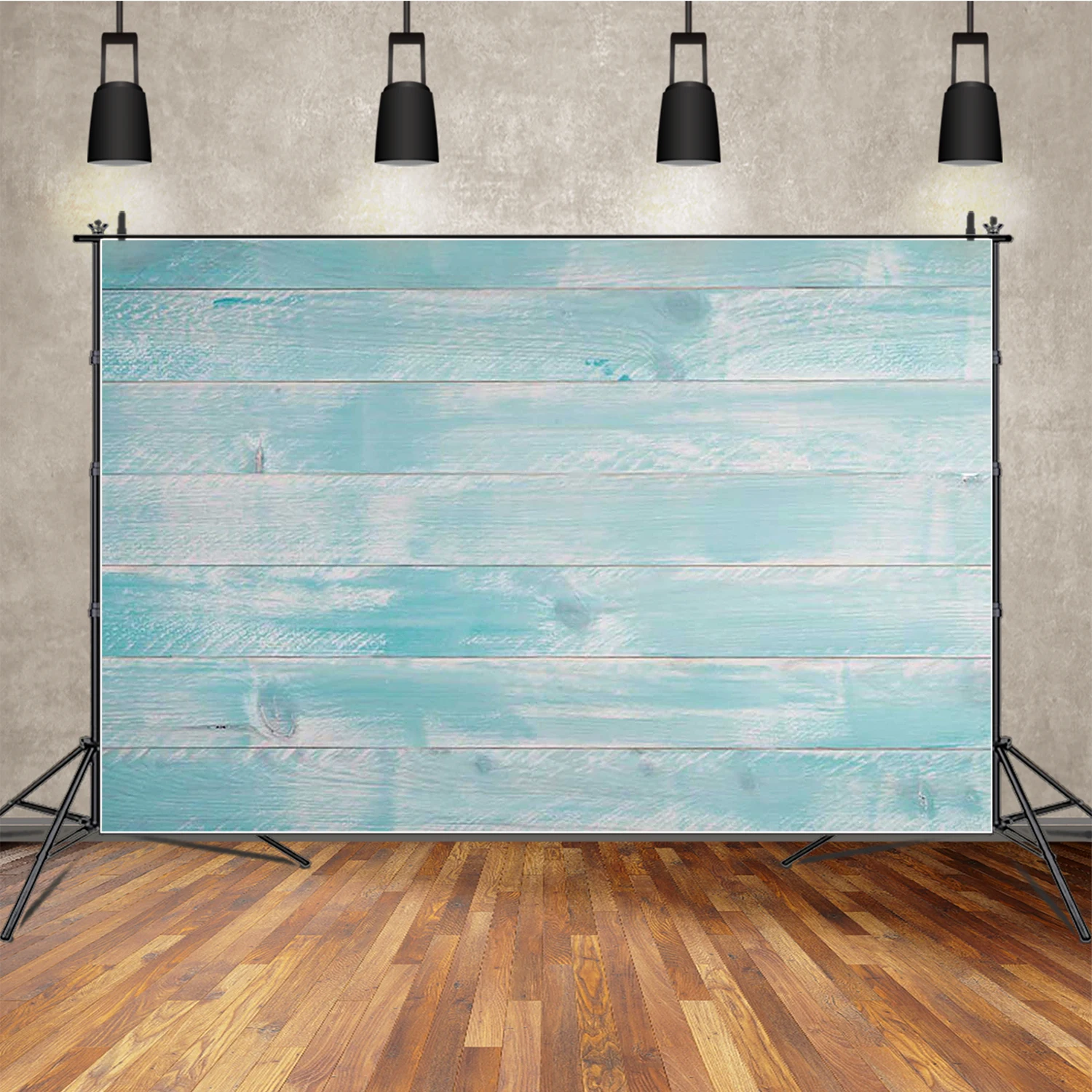 MOON.QG خلفية أبيض أزرق بني لوح خشبي خلفية أرضية لحفلات الزفاف صور جدارية ملحقات تصوير الصور #2