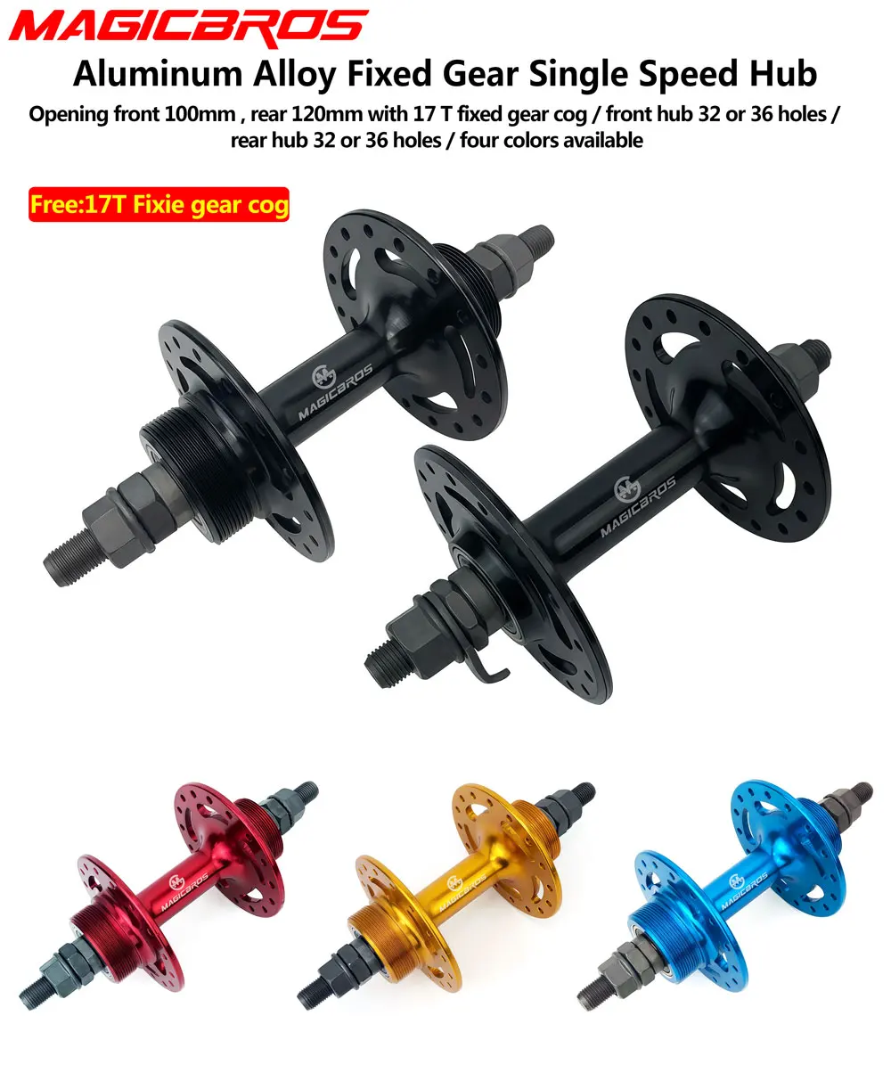 MAGICBROS Fixed Gear Fahrradnabe Aluminium Single Speed Fahrrad vorne hinten 32H 36H Nabe 700C Bahnrad Radfahren Fixie Fahrrad Radnaben – Detail 1