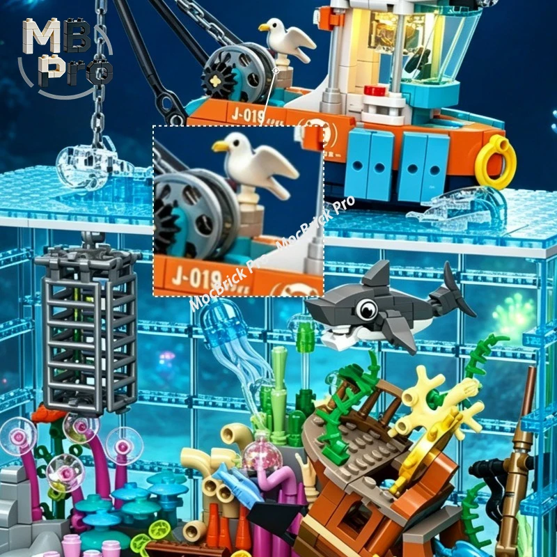 

JJ9219 Aquarium Fish Tank Building Blocks Educational Assembly Toy Gift for Boys and Girls