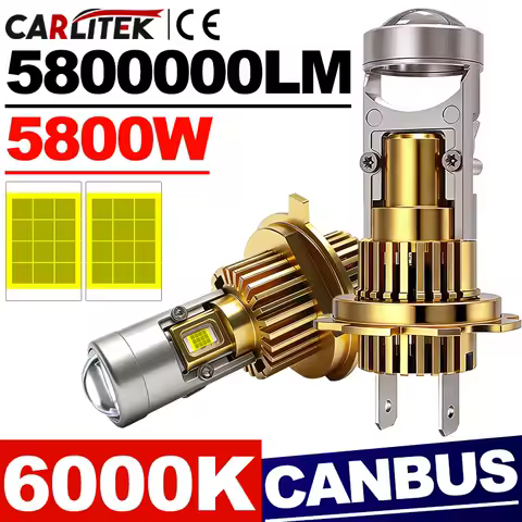 H7 LED Projector Lens H4 H8 H11 9005 HB3 9006 HB4 9012 Led Car Headlight Bulb Canbus 5800W High Low Beam Mini Lamp 12V 6000K