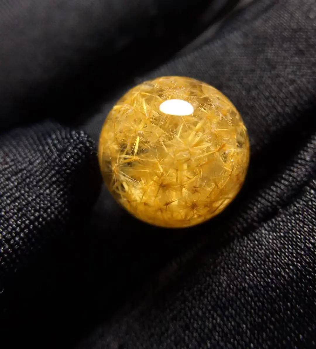 

Natural Gold Rutilated Quartz Pendant Flower Necklace 12.2mm wealth Rutilated Women Men AAAAAAA