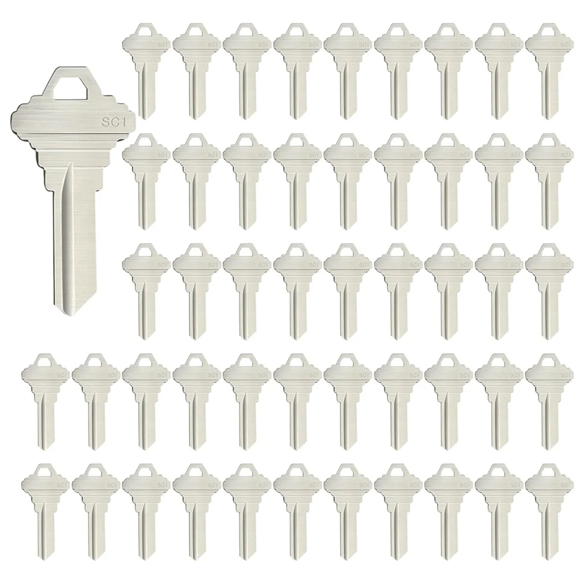 

Blank Keys SC1 Key Blanks Pack of 100Pcs Blank Key House Office Brass Key Blank, Silver