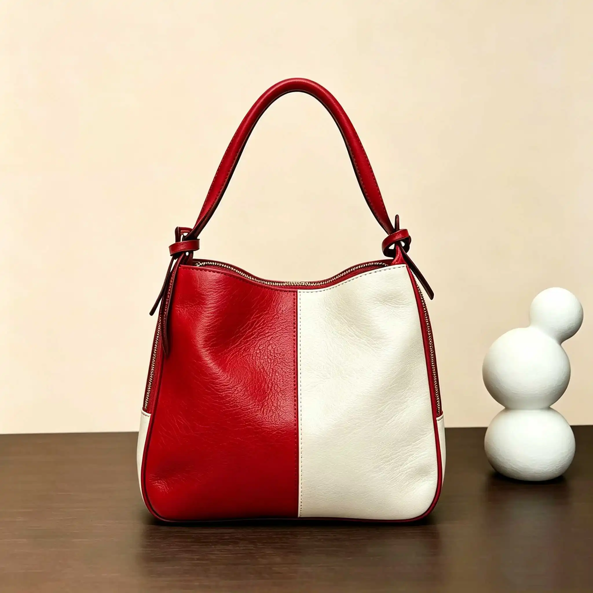 Luxury Patchwork Genuine Leather Tote Bag 2026 Vintage Striped Design Women Shoulder Bags High Quality Ladies Handbags