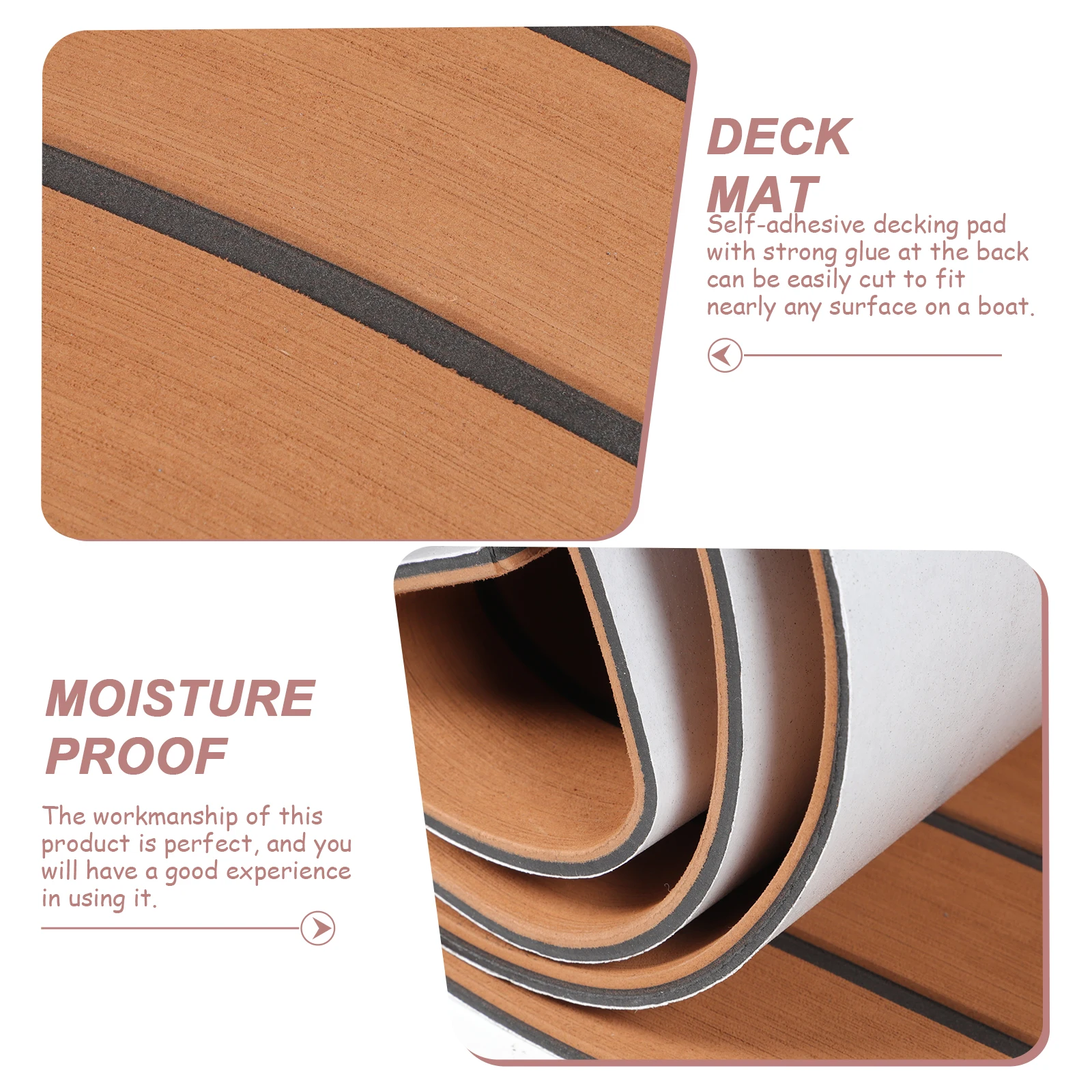 

EVA Foam Anti skid Mat 2400X450MM Brown Black UV Resistant Deck Pad for Boat Yacht Non slip Marine Flooring Soft Plastic Outdoor