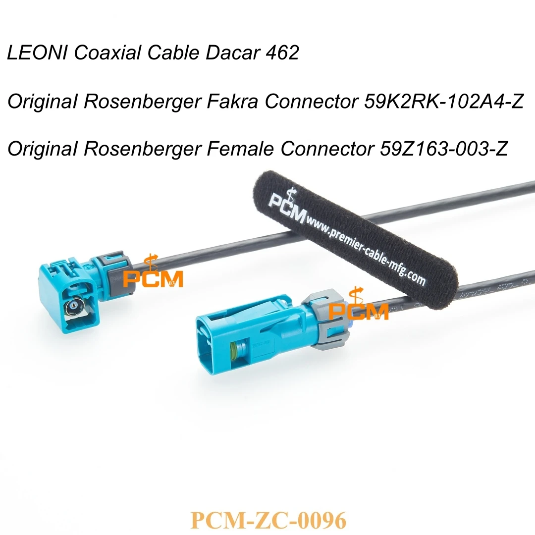 Left Angle Fakra Z Code IP67 Waterproof Automotive RF Cable Assembly Rosenberger Connector LEONI DACAR 462 for GPS LTE antenna