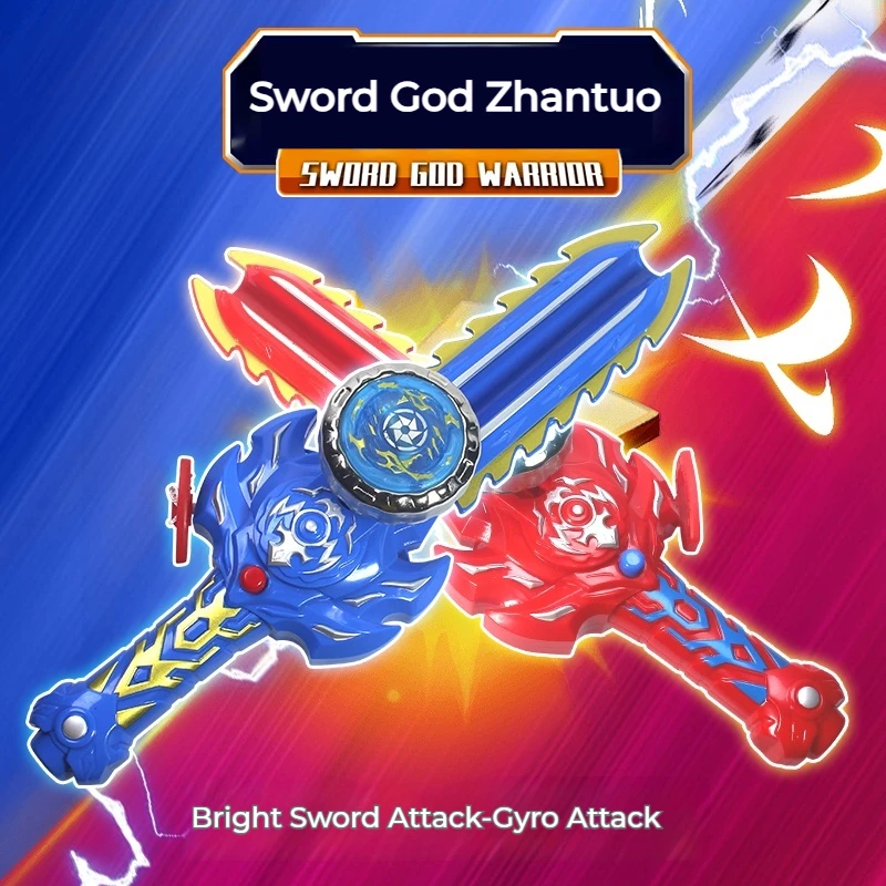 New Sword Shaped beyblade Spinning Top Toys Two-Player Match Children Boys Light-Emitting  Launcher Gyro Toys  With Battle Disk