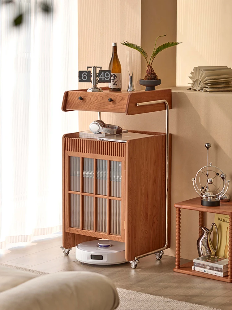 

Robot Sweeper Cabinet Shelf Storage Cherry Wood Sofa ovable Narwal Solid Wood