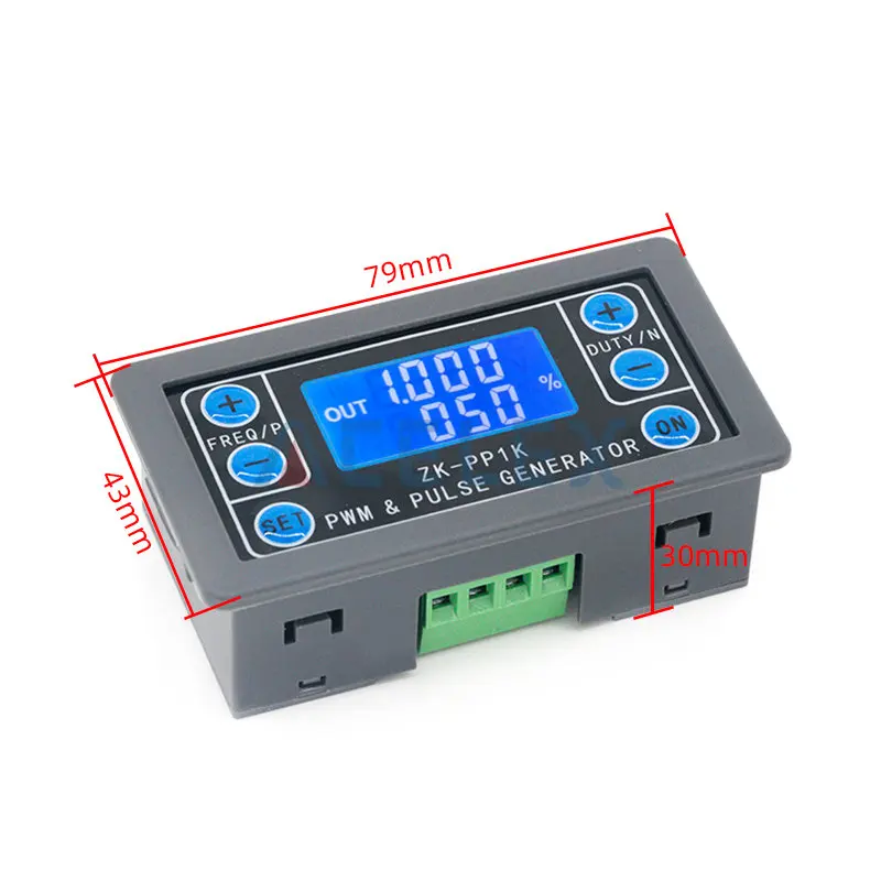 ZK-PP1K Dual Mode LCD PWM Signal Generator 1-Channel 1Hz-150KHz PWM Pulse Frequency Duty Cycle Adjustable Square Wave Generator