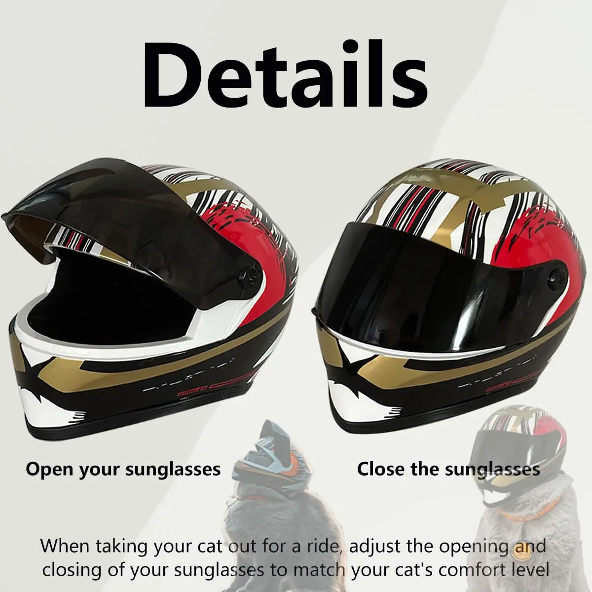 Pet Motorcycle Helmet Cat Dog Puppy Mini Helmets Full Face Motorcycle Helmet Outdoor Head Protecting Pet Hard Hat Pet Supplies