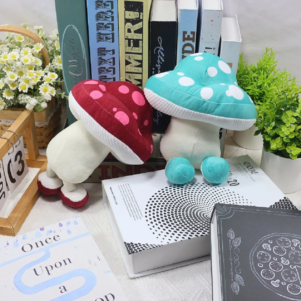 25cm New Walking Mushroom Anime figures Cute plush toy Soft Comfortable Pillow anime Surrounding Anime Fans the Best Funny gift