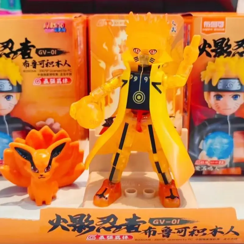 BLOKEES Naruto Gv01 Action Figure Uzumaki Naruto Blind Box Uchiha Sasuke Figura Bloks Toy Assembly Model Boys Birthday Gift Toys