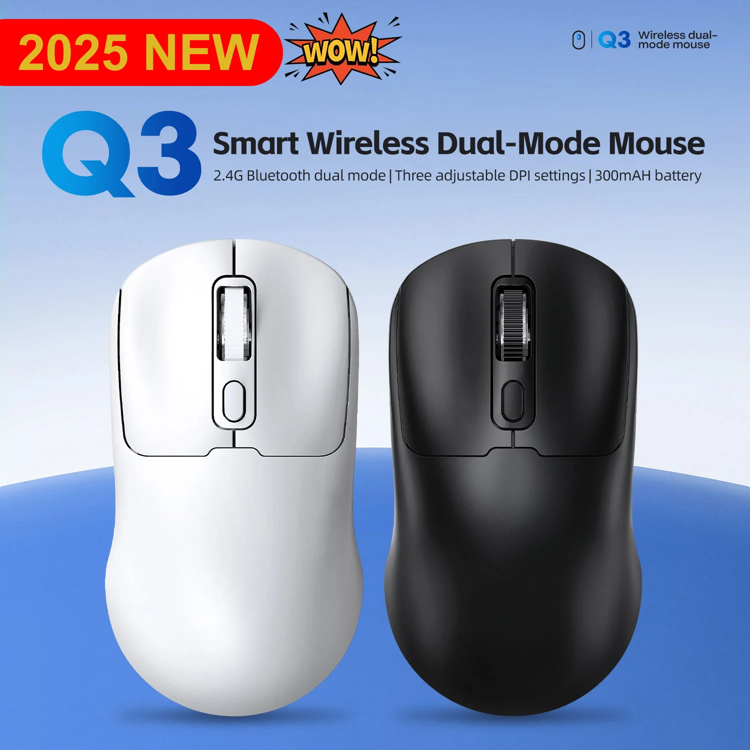 Mysz bezprzewodowa 2025 Ergonomiczna Ładowanie USB Type-C Dwumodowa Bluetooth 2.4G Cicha Optyczna Bateria Rolka do Przewijania Dokumentów Do Laptopa Komputera