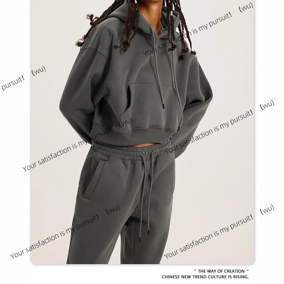 

Осенне-зимняя европейская и американская женская одежда, свитер с капюшоном и круглым вырезом, длинными рукавами + брюки, комплект из двух предметов