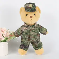 Lovely Land Army Bear Ground Force Uniform Animal Soft Stuffed Doll Soft Plush Toy Girl Boy Birthday Christmas Gift 1pc