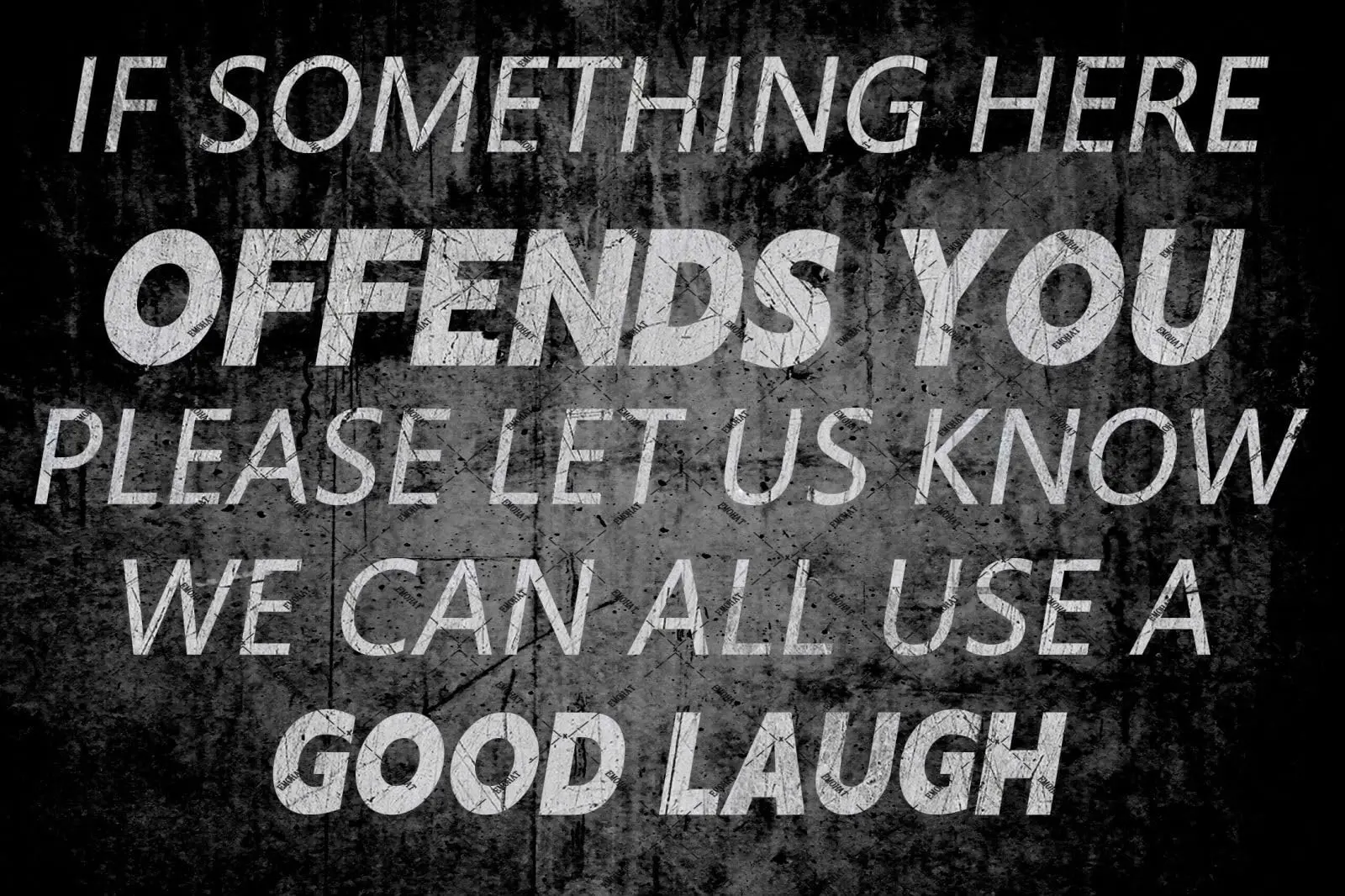EMOHAT If Something Here Offends You We Can Use a Good Laugh Wall Art Painting Posters Retro Decor for Home Bar Cafe Farm S sign