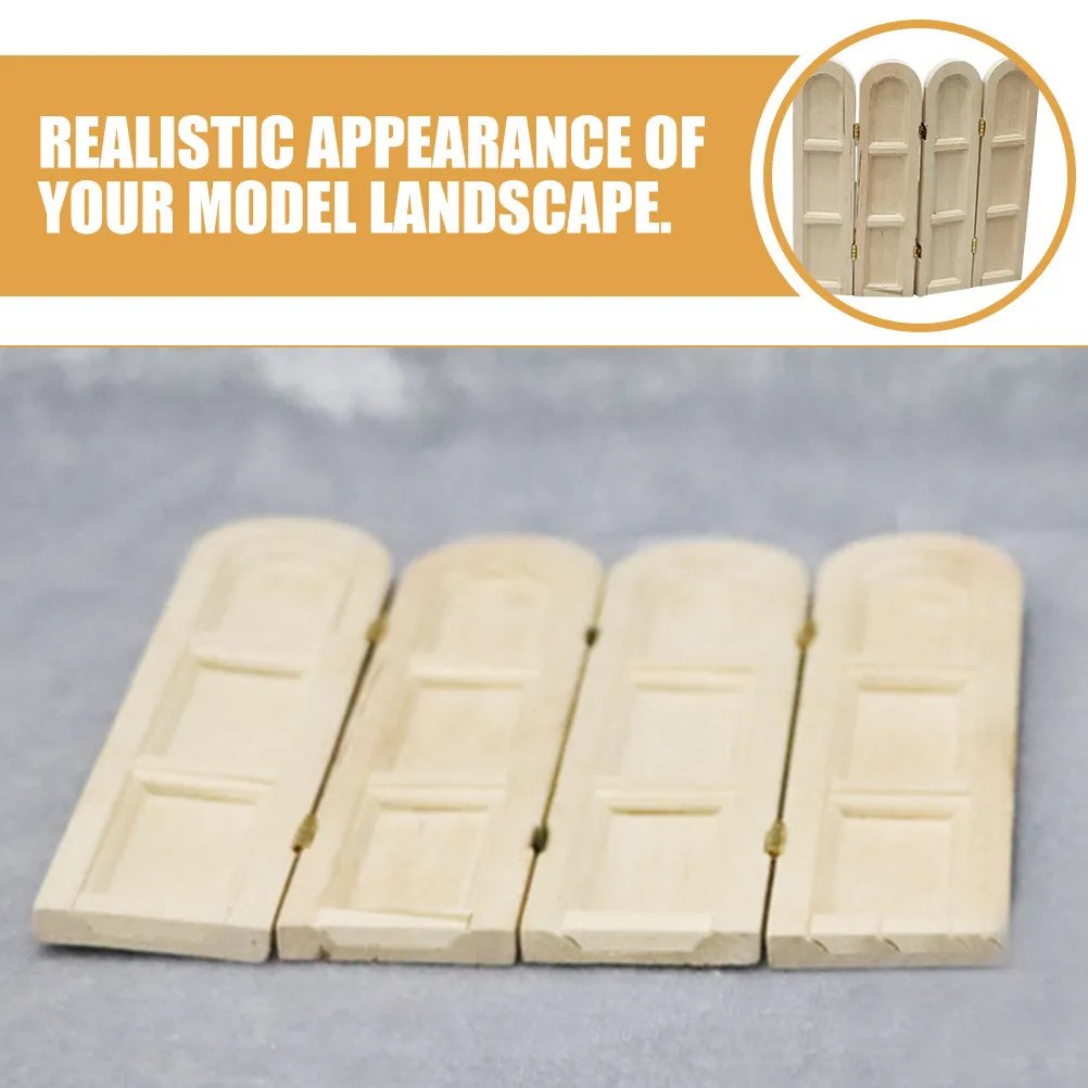 Mini Wooden Desktop Screen for Mini House Decor – Realistic Natural Landscape Accent, Lightweight & Foldable