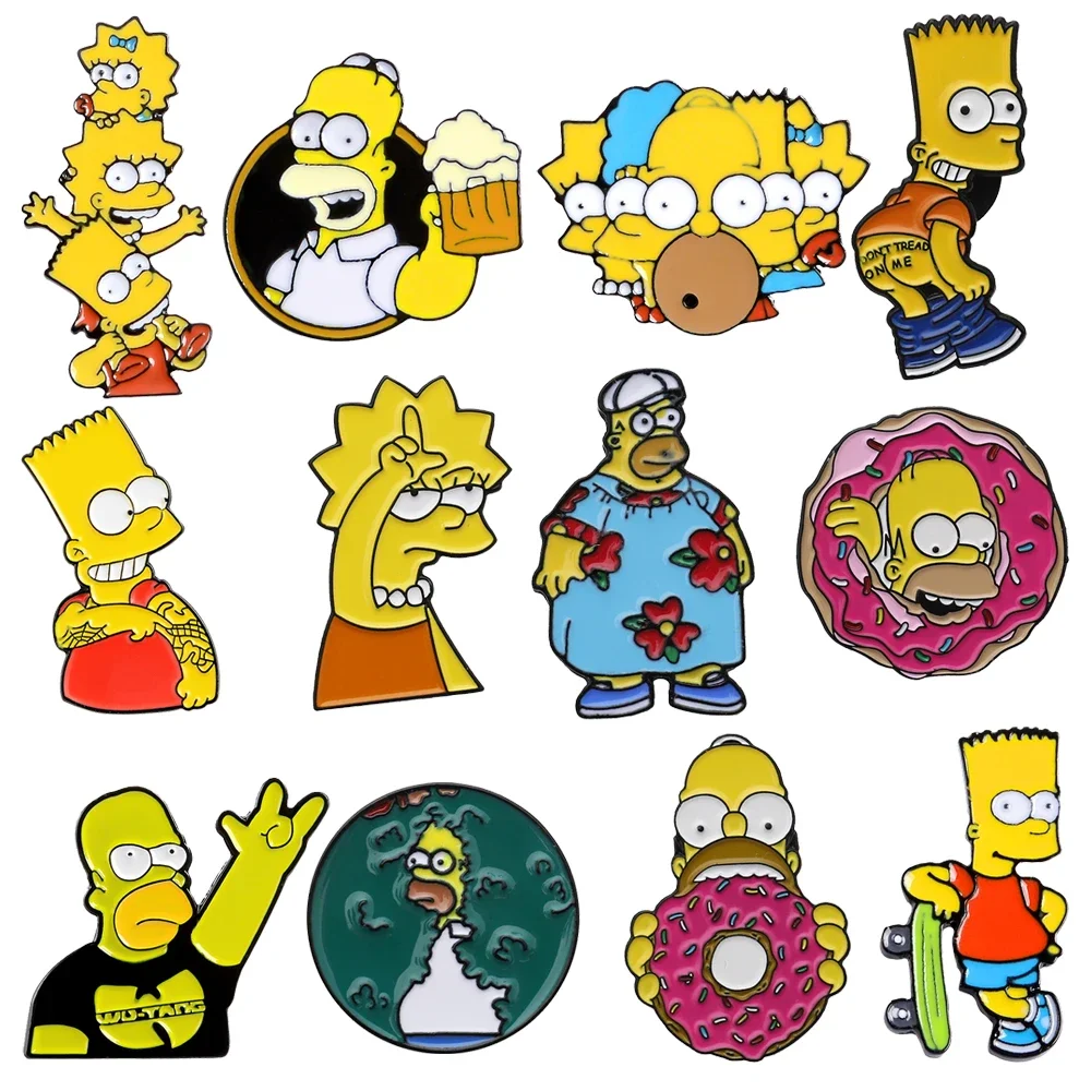 

Classic Comedy Anime TV The Simpsons Enamel Brooch Cute Funny Cartoon Jacket Lapel Pins for Women Bags Badge Jewelry Accessories