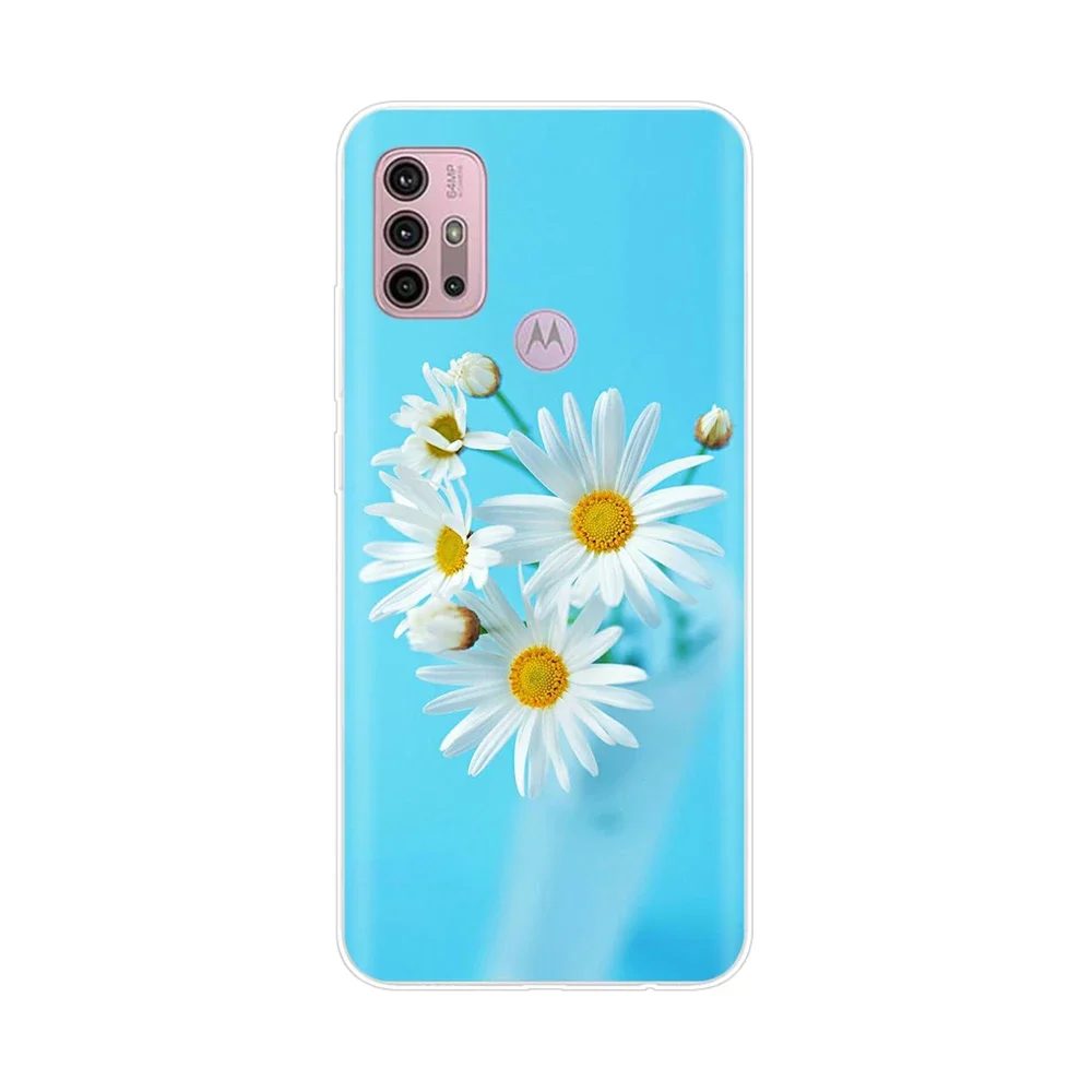 For Motorola Moto G30 Case Daisy Funda Shockproof Soft Silicone Clear Phone Case For Motorola Moto G10 G20 G 20 Back Cover Coque