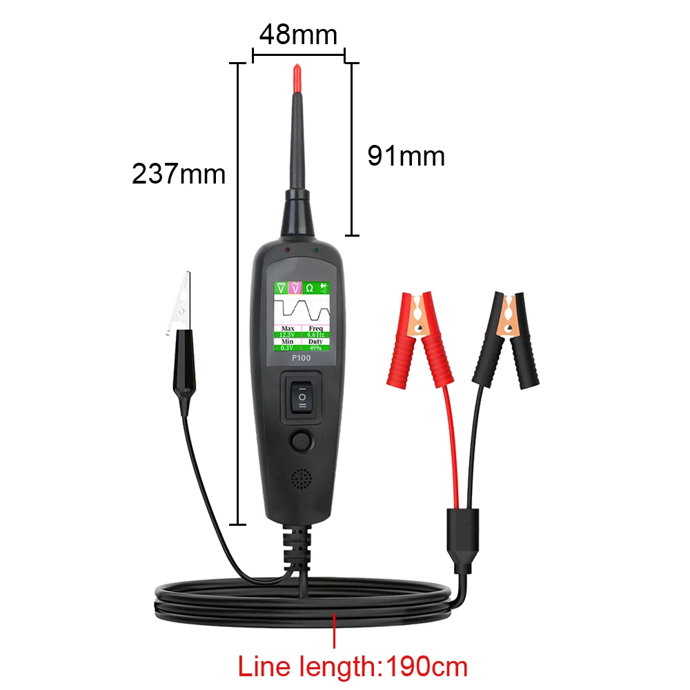 Power Circuit Probe Kit 12V 24V Diagnostic Tool Car Accessories Voltage/Resistant Tester Automotive Circuit Tester P100 2M