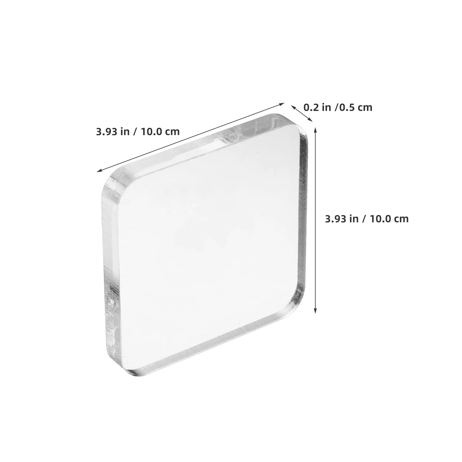 Bloque acrílico transparente para niños, superficie de montaje para manualidades, 10x10cm, para estampado, álbum de recortes, actividades de pintura, esencial, 5 uds.
