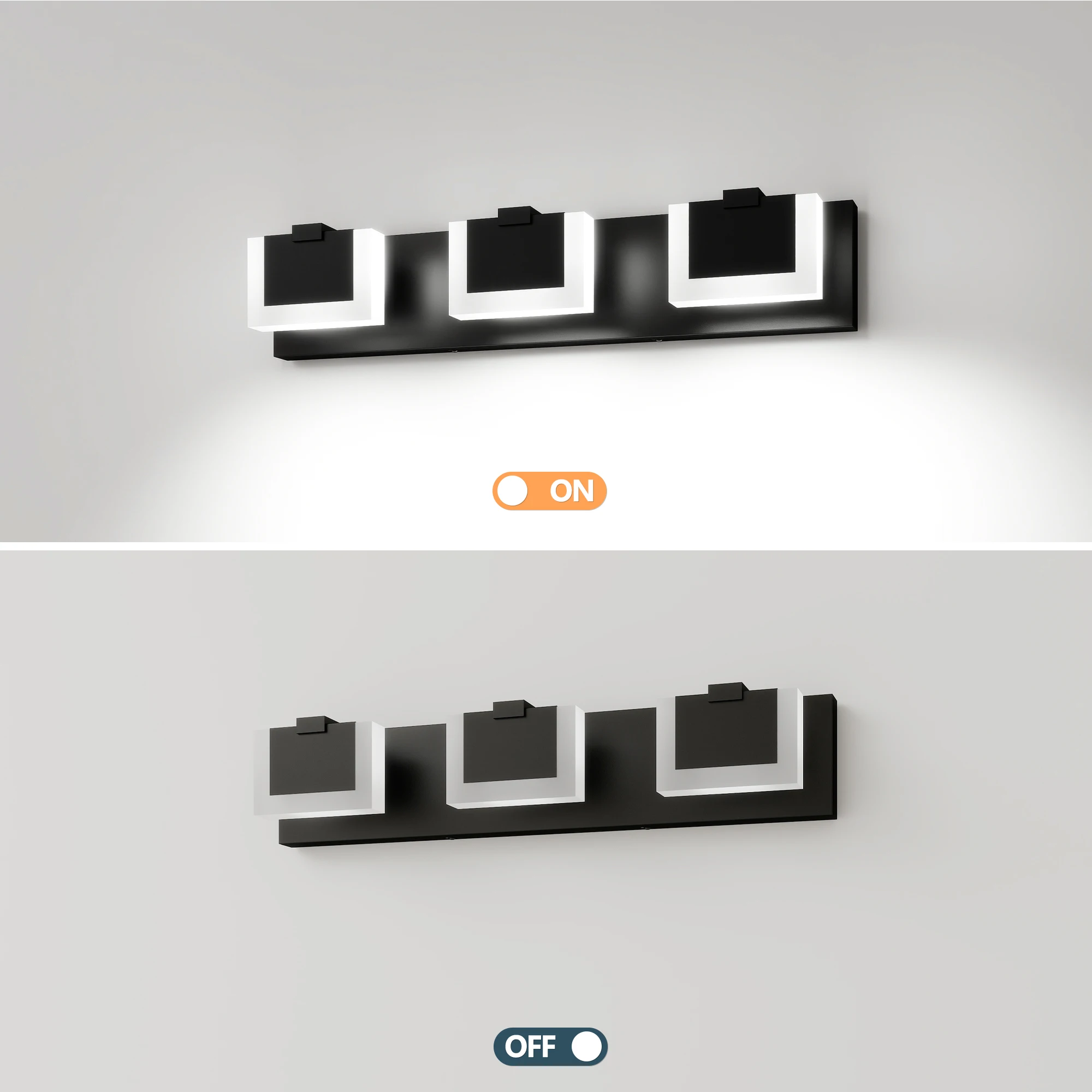 مصباح LED حديث مع أباجورة أكريليك للحمام والمرآة وغرفة الملابس، تصميم أنيق مثبت على الحائط 3-6 إضاءة #2