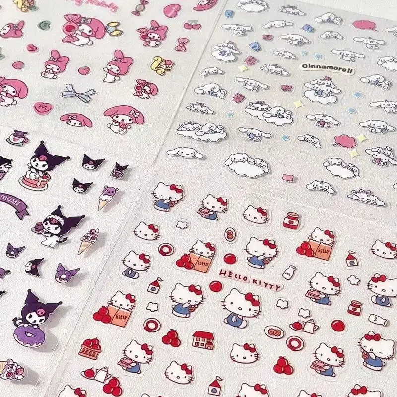 Kawaii Cute Sanrio Hellokitty My Melody Kuromi Cinnamoroll Stickers Decoration Waterproof Diy Cute Girl Birthday Gift Girlfriend