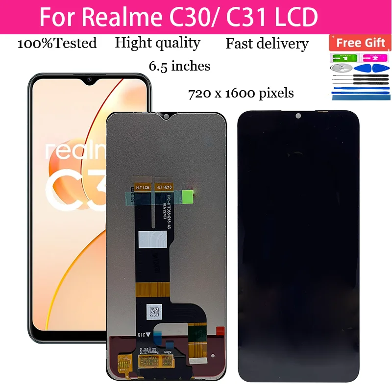 

6,5 "Оригинальный ЖК-дисплей для OPPO Realme C30 RMX3581, ЖК-дисплей, сенсорная панель, дигитайзер для Realme C31, ЖК-рамка, дисплей RMX3501