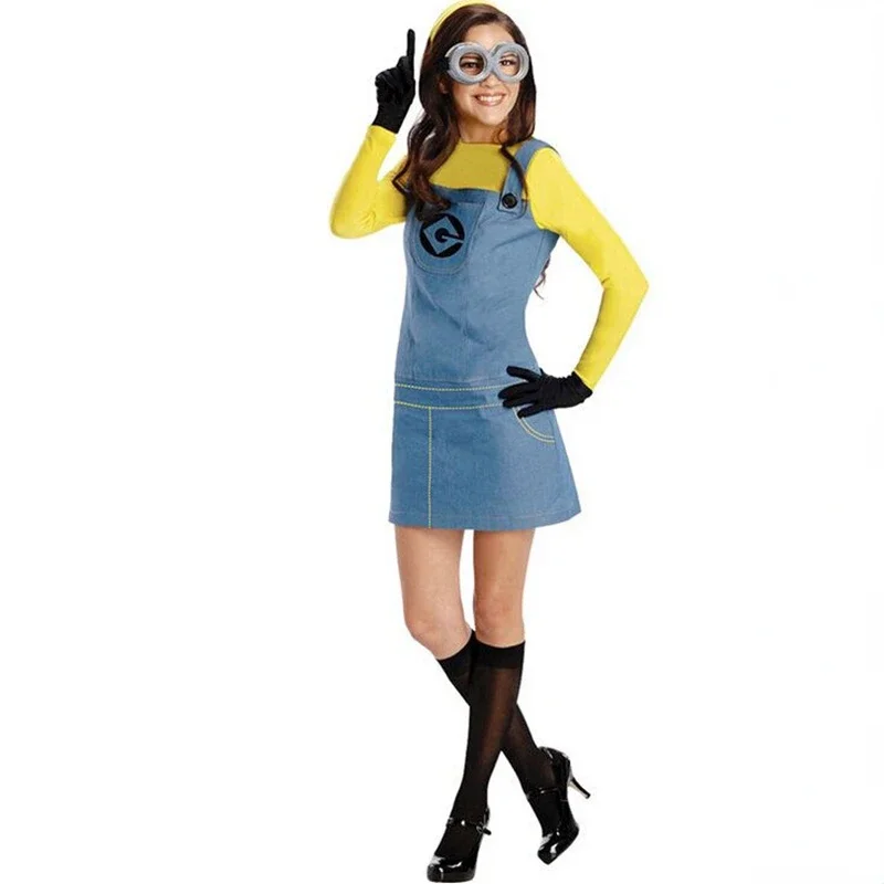 Anime Minions Volledige Familie Cosplay Kostuum Jongen Meisje Jurk Kids Volwassen Jumpsuits Maskeren Verachtelijk Me Carnaval Feest Verkleden