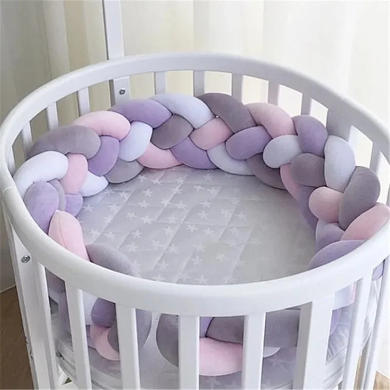 

2m 3m 4-strand Braided Bed Circumference Baby Bumper Crib Protector Mobile Crib Mattress Cover Baby Room Decoration Baby Crib Bu