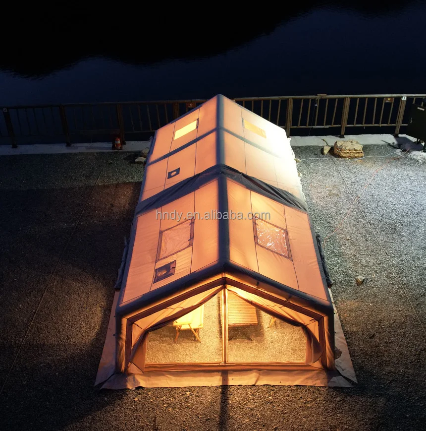 Large Camping Inflatable Glamping Integrated Air Column Tent, Easy to Build, Stable and Safe