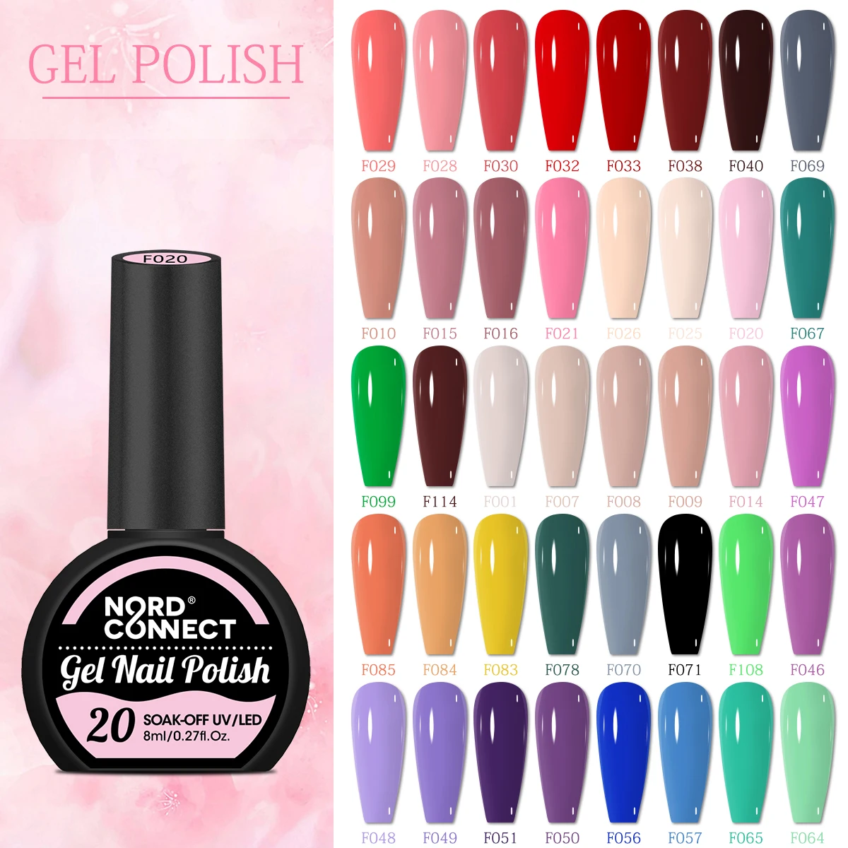 ยาทาเล็บเจลนีออนเรืองแสง 0.27 ออนซ์ - ไม่มีกลิ่น แบบกึ่งถาวร ลอกออกได้/เจล LED หลากสีสันสดใสสำหรับ Ma