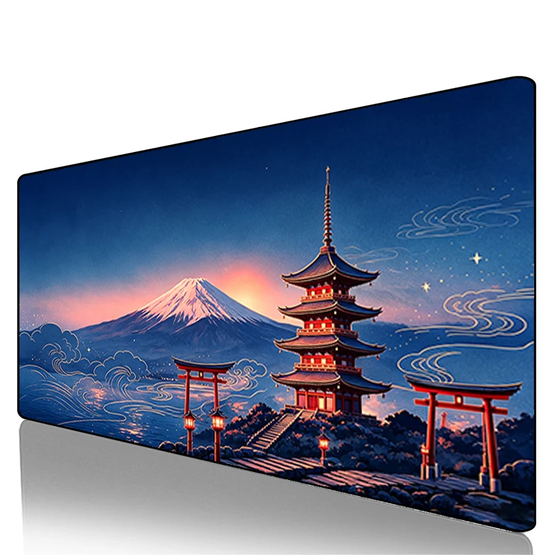 Japanese Aestheti Mouse Pad Art Gamer Accessories sakura Keyboard Pad Pagoda Computer Desk Mat Mousepads Gaming Desktop Decor