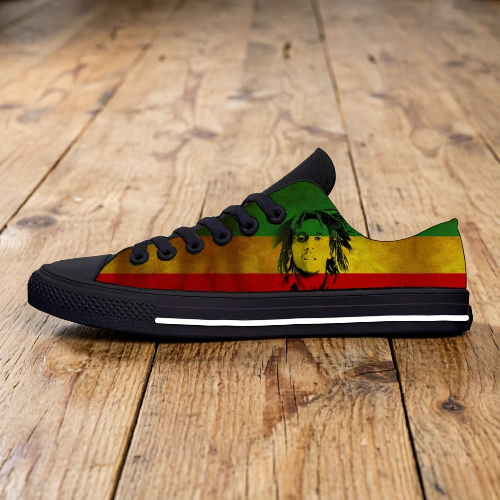 

Bob Marley Urban Sneakers Unisex Custom Graphic Print Lace Up Shoes Breathable Casual Daily Wear Walking Shoes