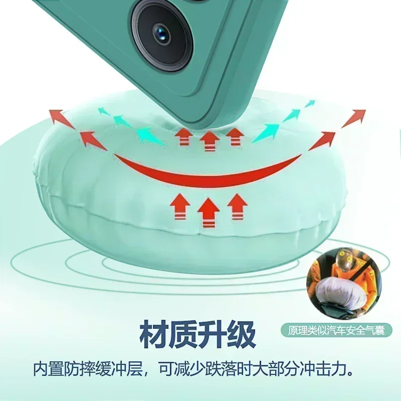 Модный силиконовый чехол с квадратной рамкой для телефона Xiaomi Redmi Note 13 Pro 4G 5G, Матовая Мягкая задняя крышка