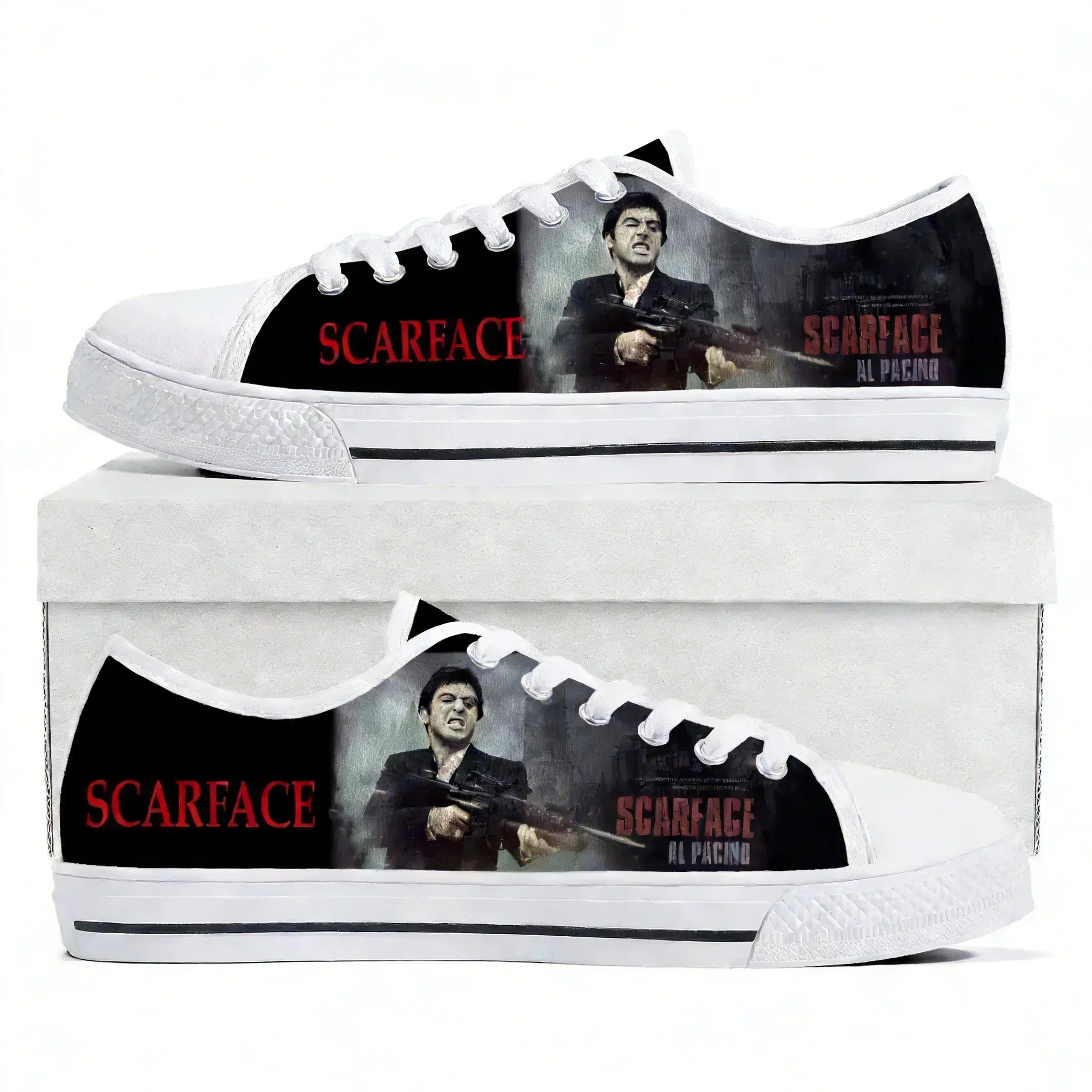 

Scarface Low Top Lightweight Sneakers Hot Movie Tony Montana Al Pacino Mens Womens Teenager Canvas Sneaker Casual Hiking Shoes