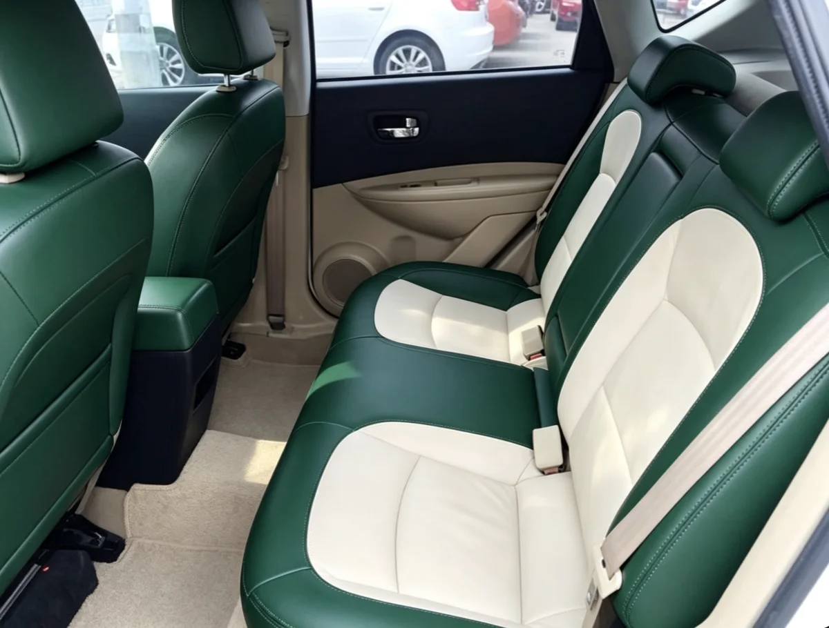 Für Nissan Qashqai J10 2008~2015 Maßgefertigte Autositzbezüge Luxuriöses Nappa-Leder 100% Passgenau Innenraumzubehör 360 ° Vollständige Abdeckung – Detail 4