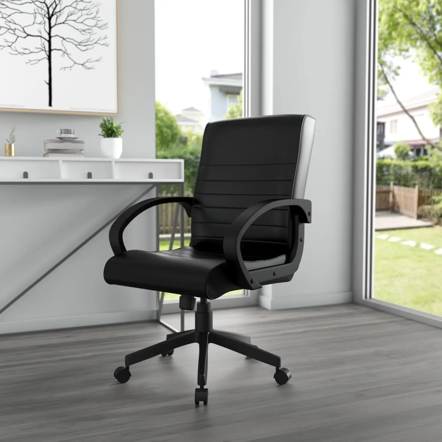 Ribbed Back Executive Office Chair Ergonomic Swivel Adjustable Height, Customized