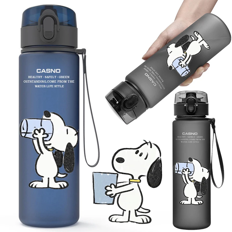

560 мл Snoopy чашка для воды большой емкости пластиковая чашка герметичная спортивная бутылка для воды мультфильм аниме уличная посуда для путешествий и фитнеса