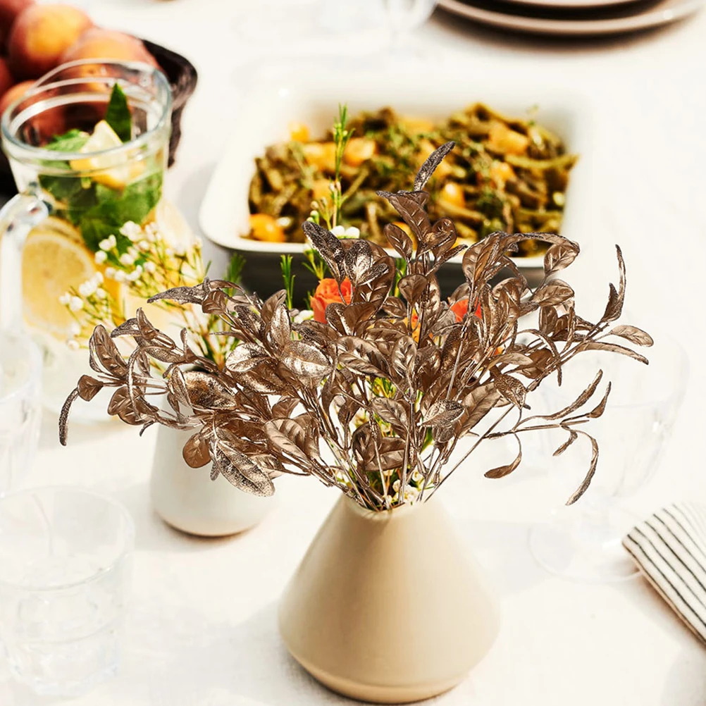 

3Pcs Christmas Simulation Leaves High Simulation Decorative Artificial Leaves Xmas Tree Picks Party Decor Floral Arrangements