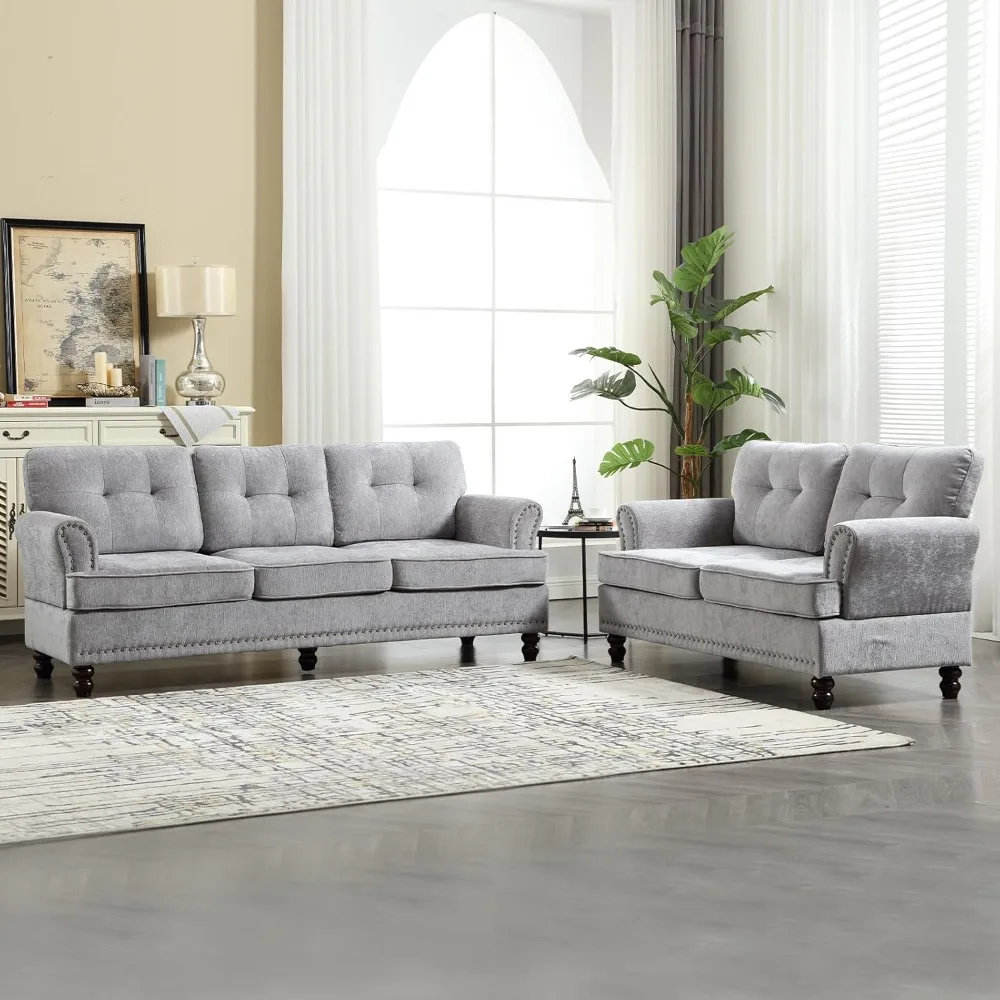 طقم طعام خارجي مكون من 7 قطع، و6 كراسي طعام معدنية قابلة للتكديس بالكريمي وطاولة طعام مستديرة تشبه الخشب الرمادي مقاس 47.2 بوصة، خارجية